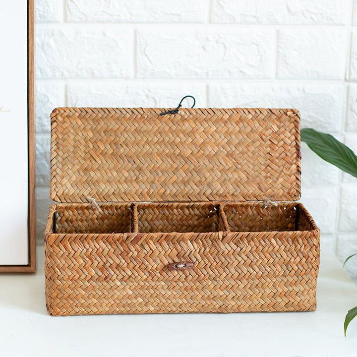 Aufbewahrungsbox aus handgewebtem Naturmaterial