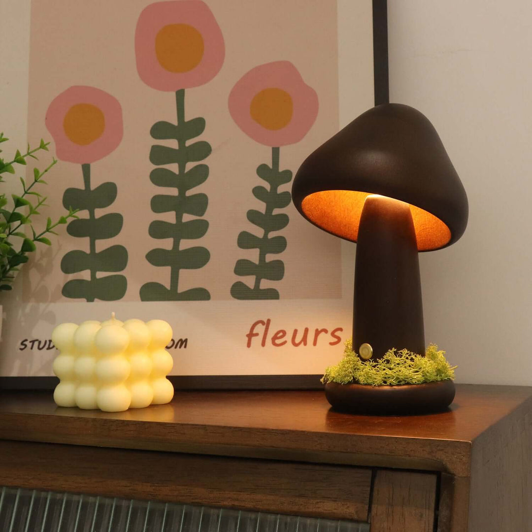 Verdrehte Pilz Nacht Warm Licht Berührung Schlafzimmer Kopfteil Nachtlicht Buchenholz LED USB Dekorative Atmosphäre Lampen Wohnkultur