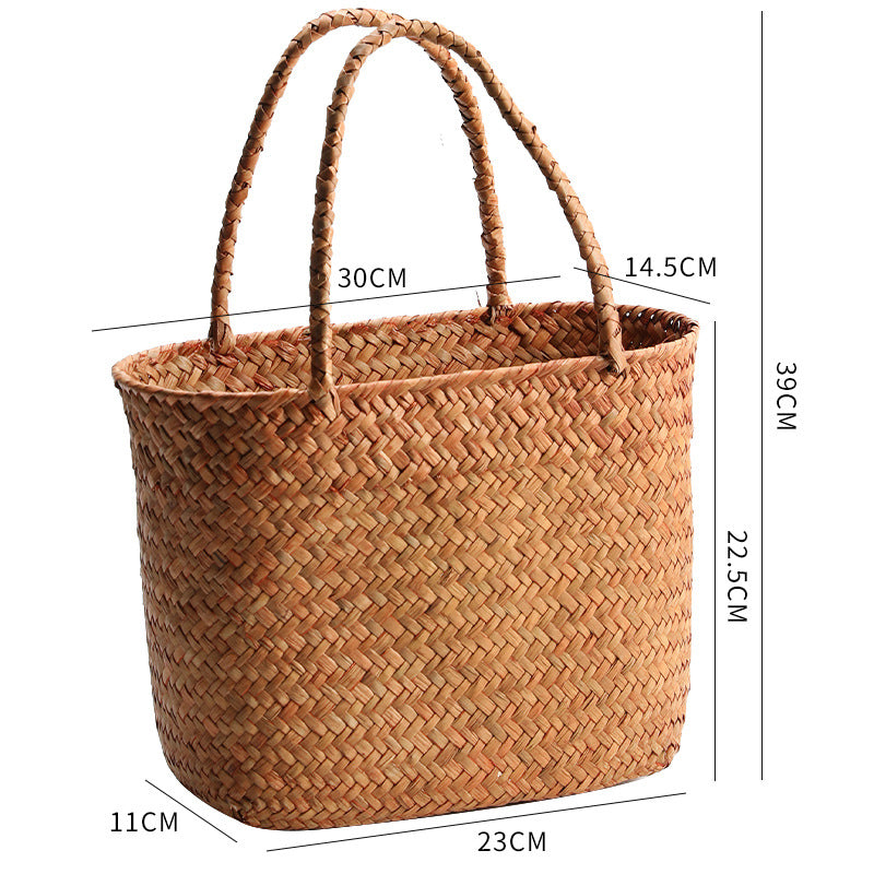 Handgewebte Naturfaser Strandtasche Verune