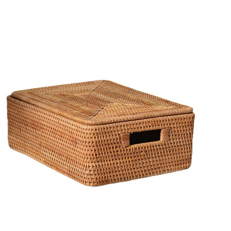 Rechteckiger Rattan-Aufbewahrungskorb