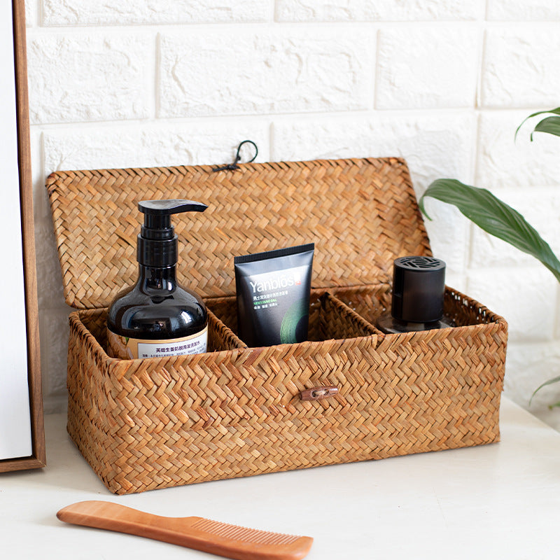 Aufbewahrungsbox aus handgewebtem Naturmaterial