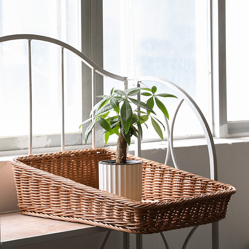Tragbare Aufbewahrungsbox aus geflochtenem Rattan