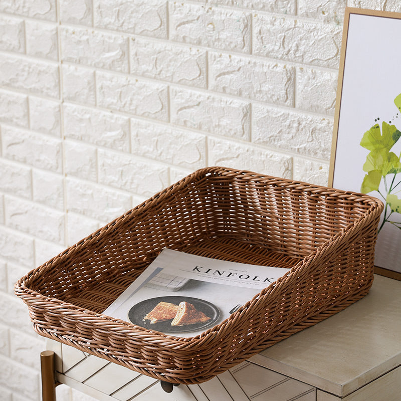 Tragbare Aufbewahrungsbox aus geflochtenem Rattan