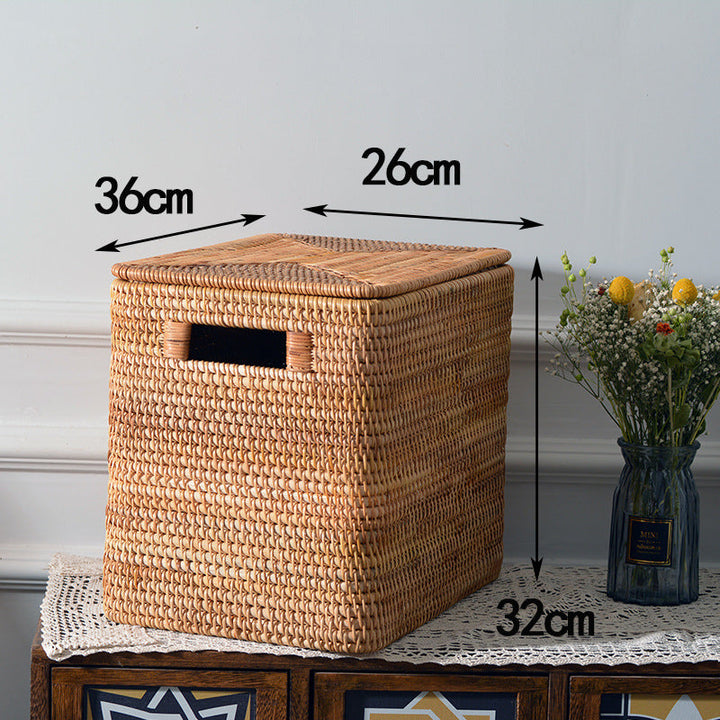 Rechteckiger Rattan-Aufbewahrungskorb