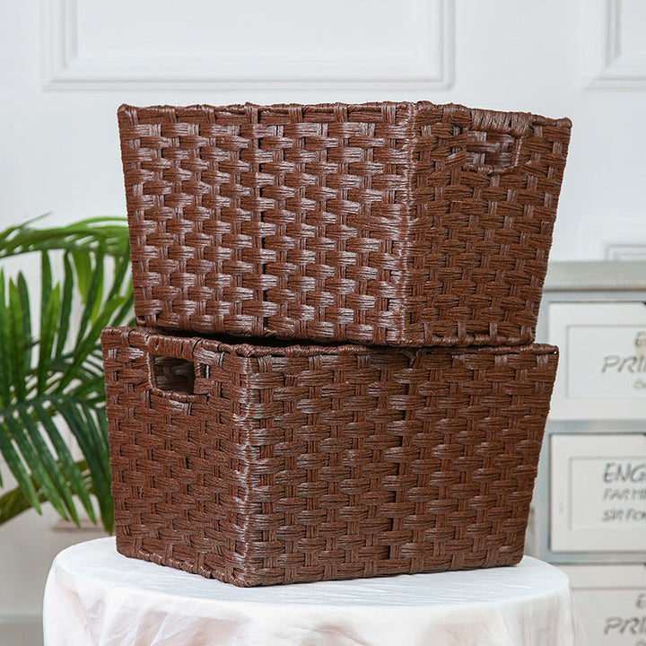 Stylische Aufbewahrungsbox mit dekorativem Stoffeinsatz