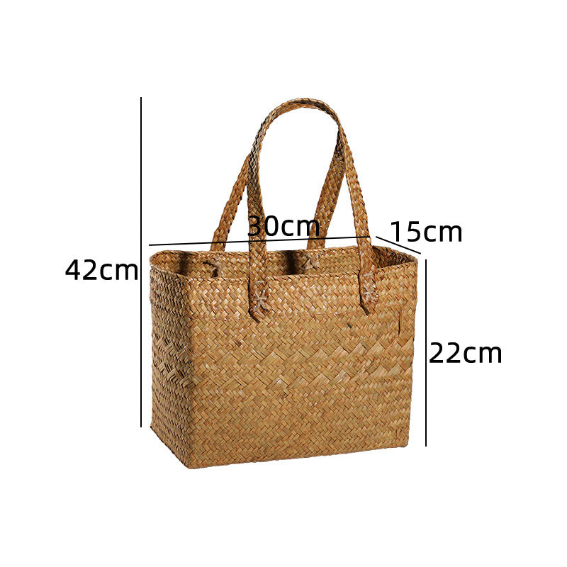 Handgewebte Naturfaser Strandtasche Verune