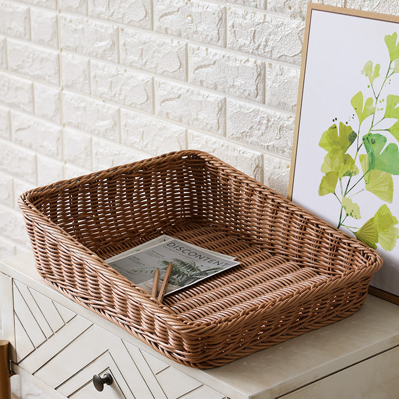Tragbare Aufbewahrungsbox aus geflochtenem Rattan