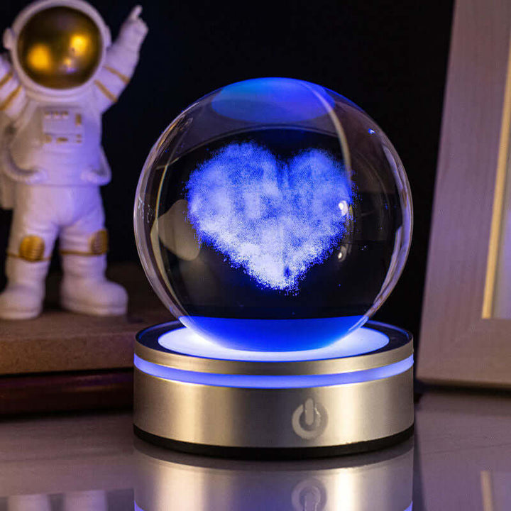 Kreative 3D Innenschnitzerei Leuchtende Kristallkugel Farbverlauf Kleine Nachtlampe Wohnkultur Geschenke Auswahl