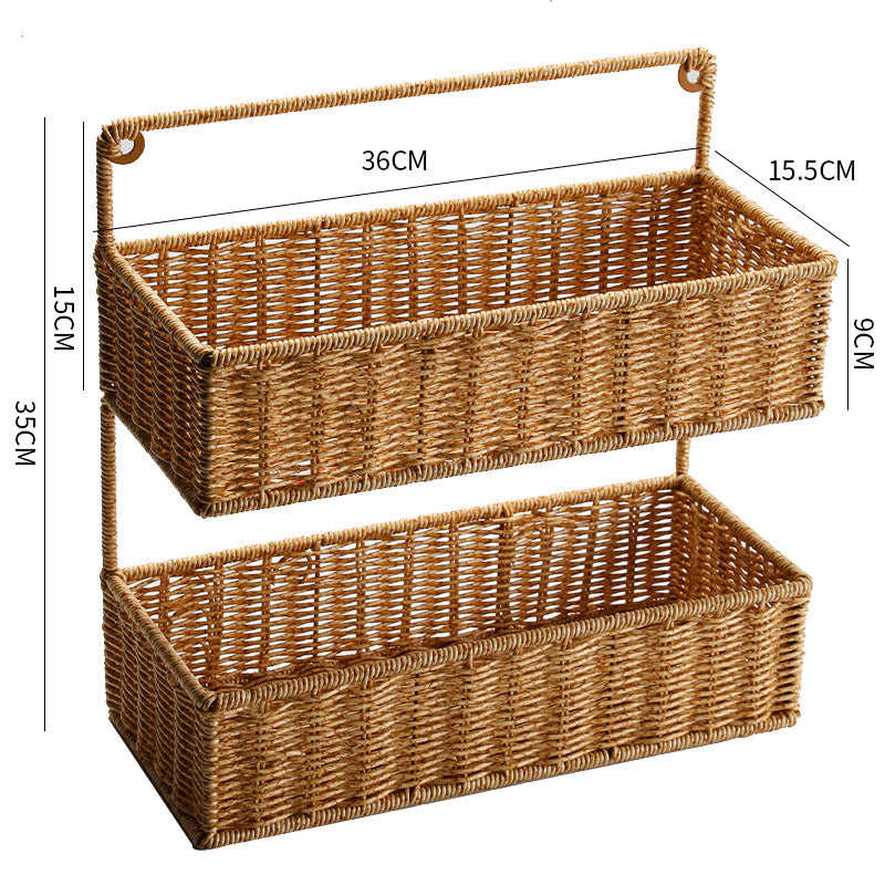 Double Tier Woven Storage Basket Verune