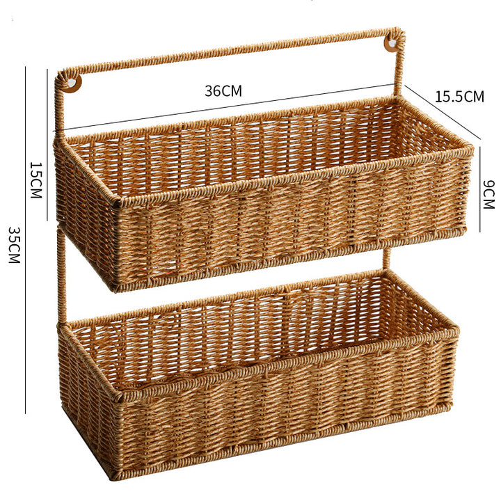 Double Tier Woven Storage Basket Verune