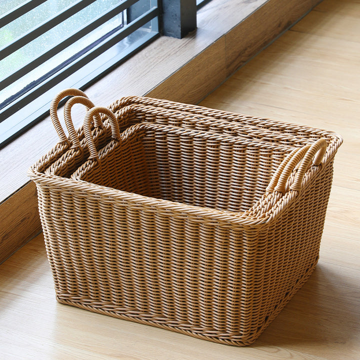 Handgefertigter Rattan Aufbewahrungskorb Verune