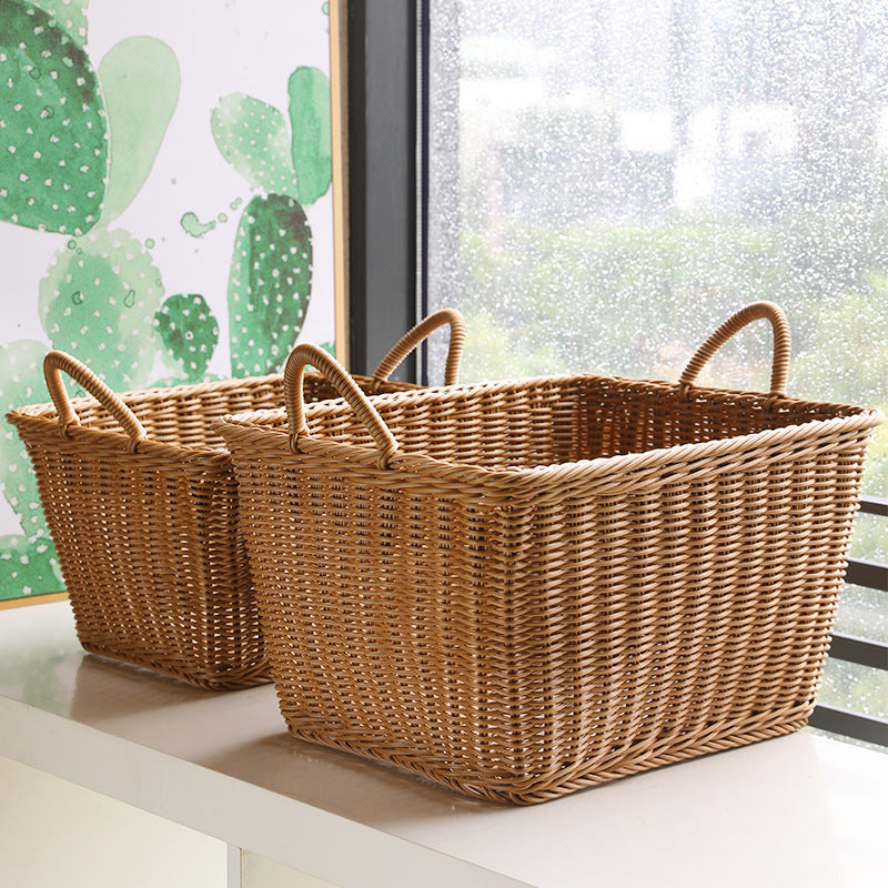Handgefertigter Rattan Aufbewahrungskorb Verune
