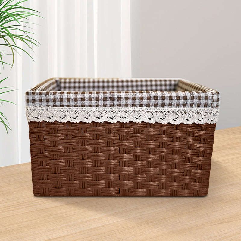 Stylische Aufbewahrungsbox mit dekorativem Stoffeinsatz