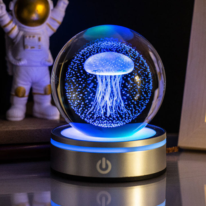 Kreative 3D Innenschnitzerei Leuchtende Kristallkugel Farbverlauf Kleine Nachtlampe Wohnkultur Geschenke Auswahl