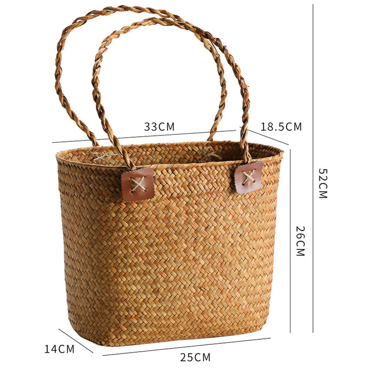 Handgefertigte Stroh-Tote-Tasche Verune