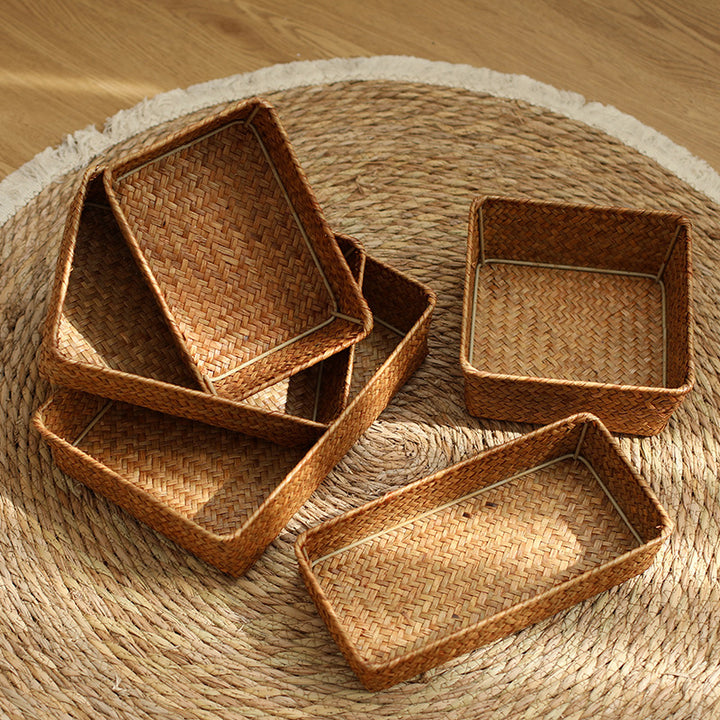 Handgewebtes Bambus Aufbewahrungstablett Verune