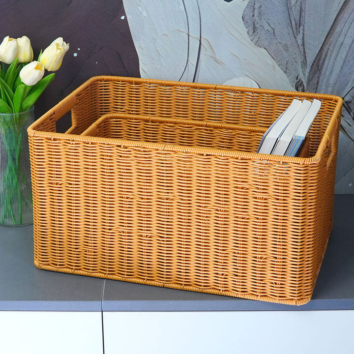 Große Aufbewahrungsbox Aus Geflochtenem Material