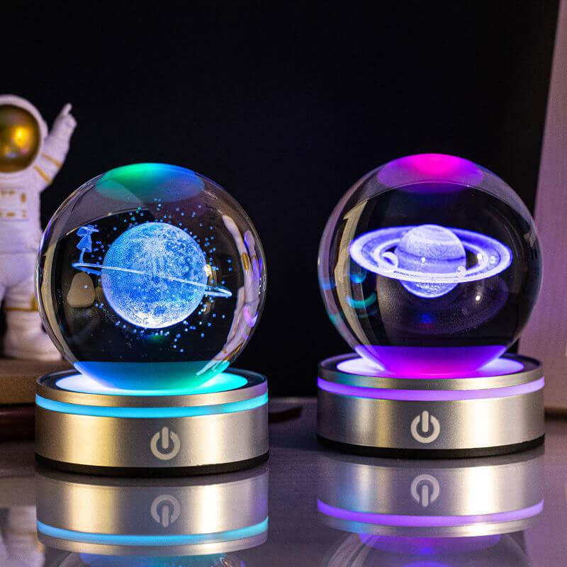 Kreative 3D Innenschnitzerei Leuchtende Kristallkugel Farbverlauf Kleine Nachtlampe Wohnkultur Geschenke Auswahl