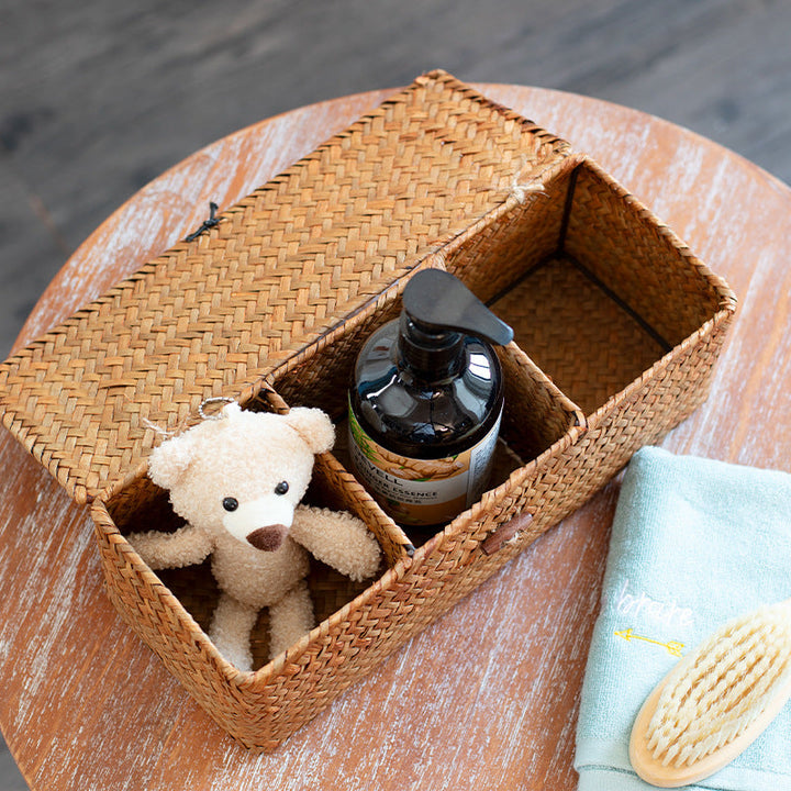 Aufbewahrungsbox aus handgewebtem Naturmaterial