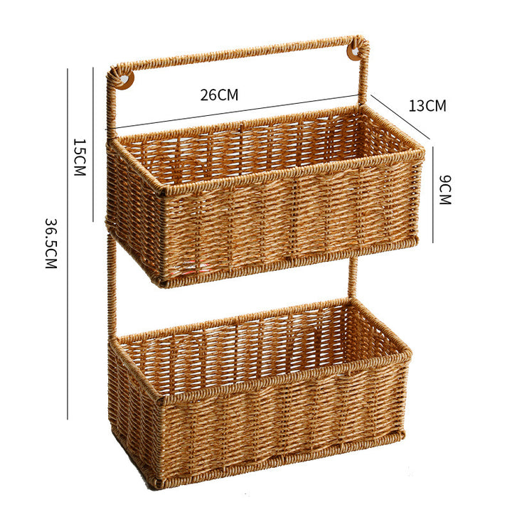 Double Tier Woven Storage Basket Verune