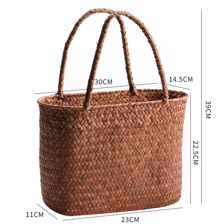 Handgewebte Naturfaser Strandtasche Verune