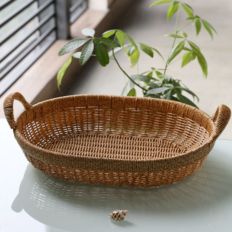 Elegante Handgewebte Ovale Aufbewahrungsschale Verune
