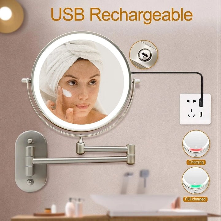 LED-Kosmetikspiegel mit Vergrößerung & USB-Batterie