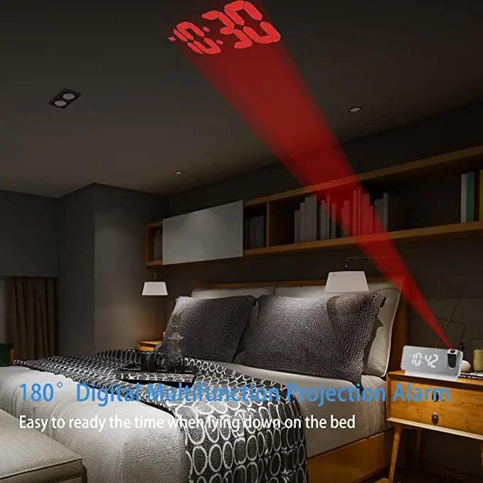 Projektionswecker mit Spiegeldisplay und großem LED-Bildschirm