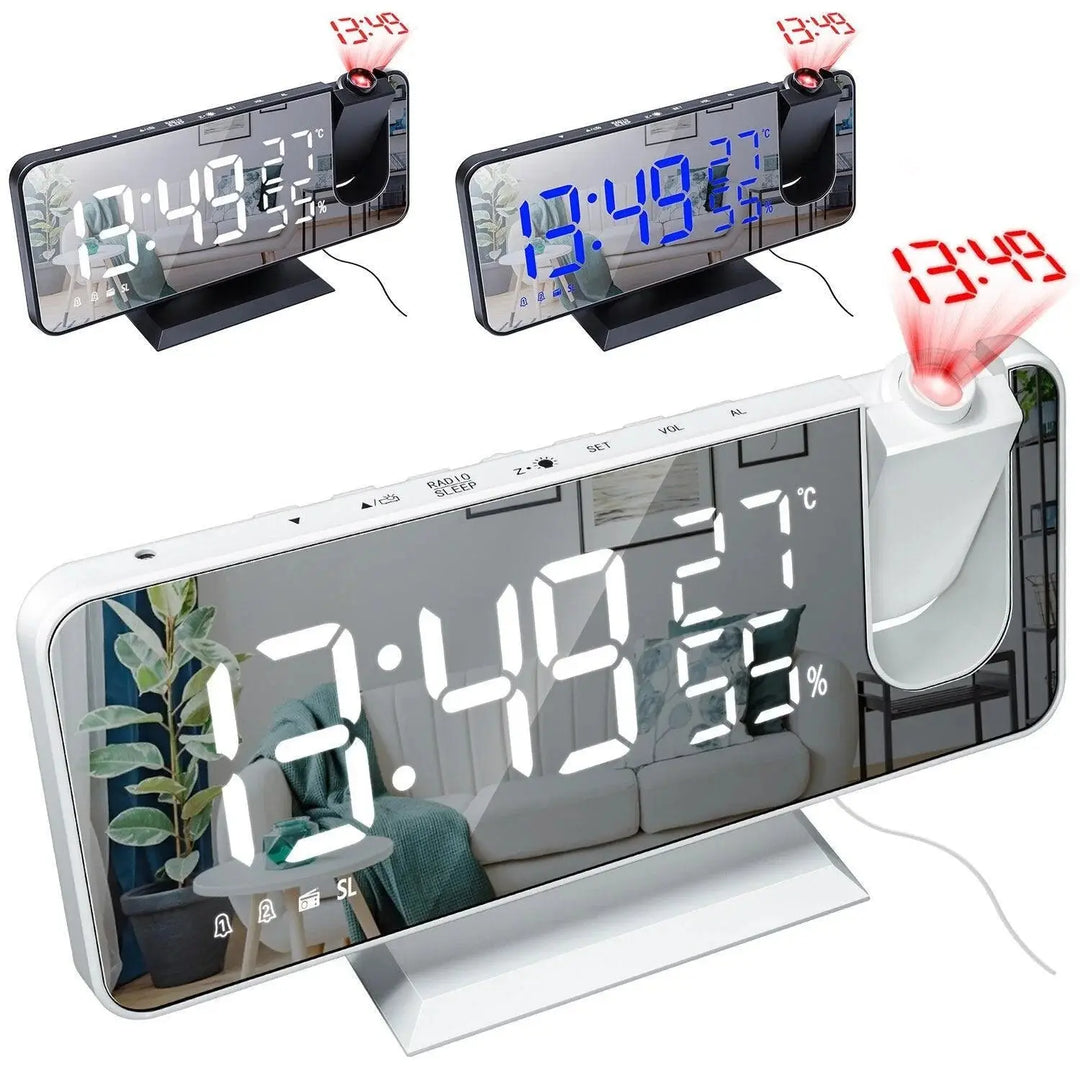 Projektionswecker mit Spiegeldisplay und großem LED-Bildschirm