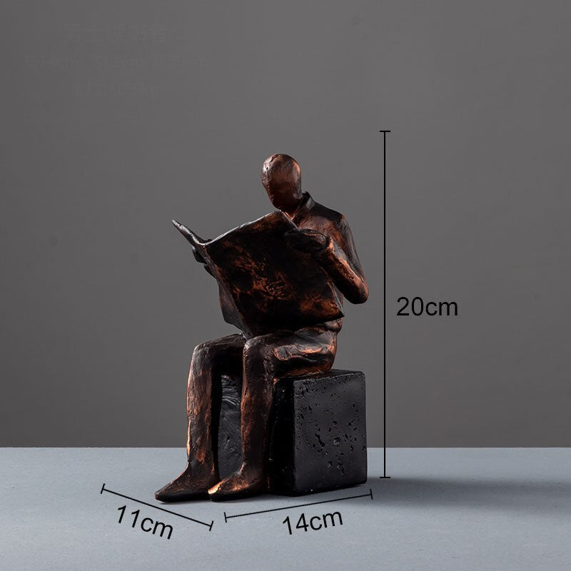 Reader Skulptur Buchständer Buchstütze Abstrakte Figur Harz Statue Schreibtischdekoration Figuren Statuette Nordic Wohnkultur
