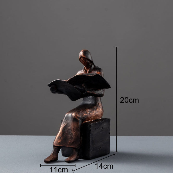 Reader Skulptur Buchständer Buchstütze Abstrakte Figur Harz Statue Schreibtischdekoration Figuren Statuette Nordic Wohnkultur