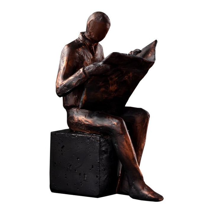 Reader Skulptur Buchständer Buchstütze Abstrakte Figur Harz Statue Schreibtischdekoration Figuren Statuette Nordic Wohnkultur