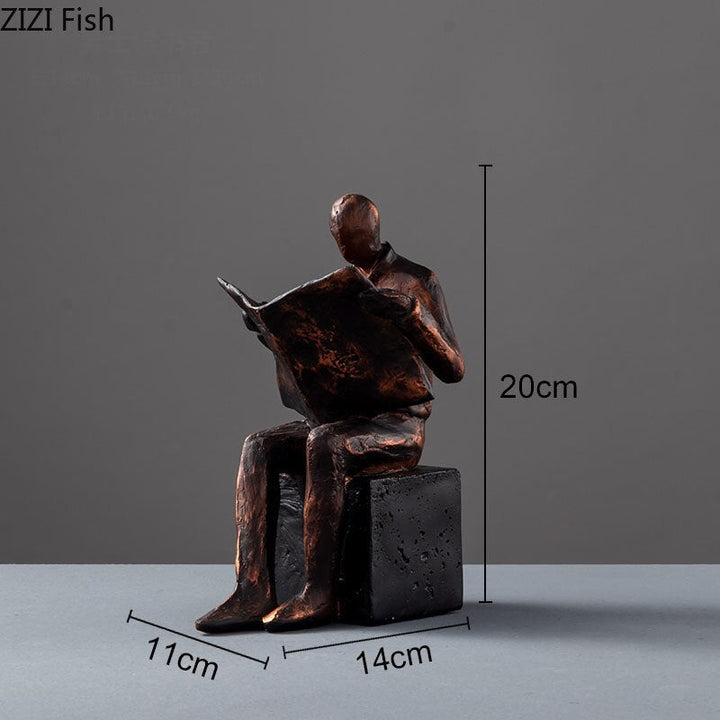 Reader Skulptur Buchständer Buchstütze Abstrakte Figur Harz Statue Schreibtischdekoration Figuren Statuette Nordic Wohnkultur