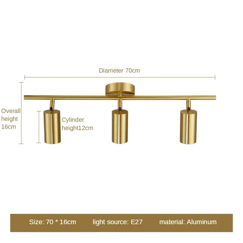 Moderne Gold-Spotlight-Deckenleuchte – Nordischer minimalistischer E27 LED-Leuchte für Wohnzimmer, Schlafzimmer und Küche
