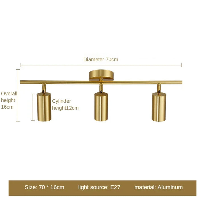 Moderne Gold-Spotlight-Deckenleuchte – Nordischer minimalistischer E27 LED-Leuchte für Wohnzimmer, Schlafzimmer und Küche