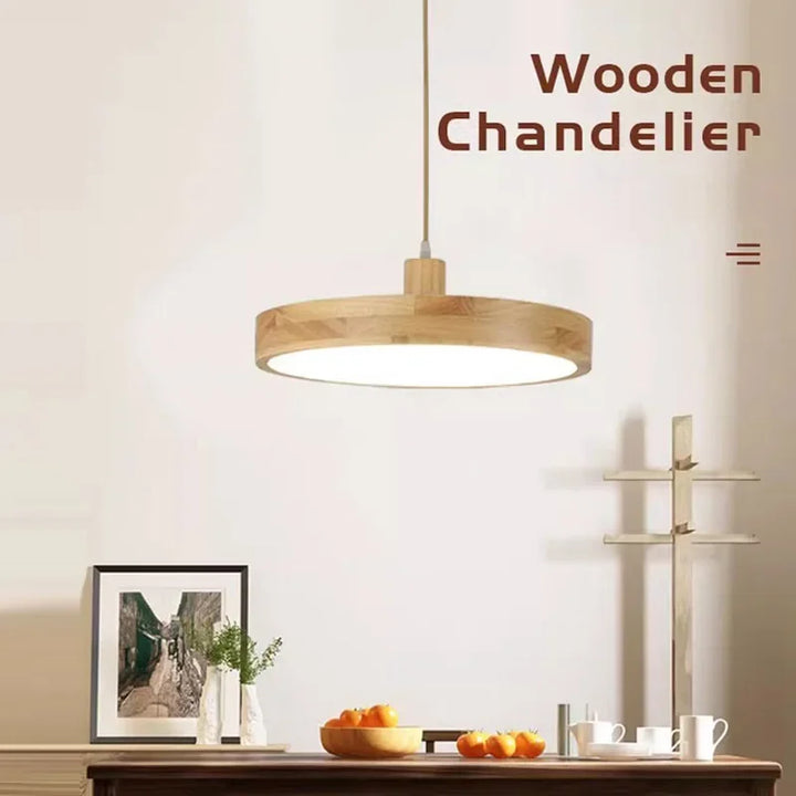 Moderne nordische LED-Hängelampe – Holz-Hängelampe mit 3 Farboptionen für Esszimmer, Schlafzimmer und Café