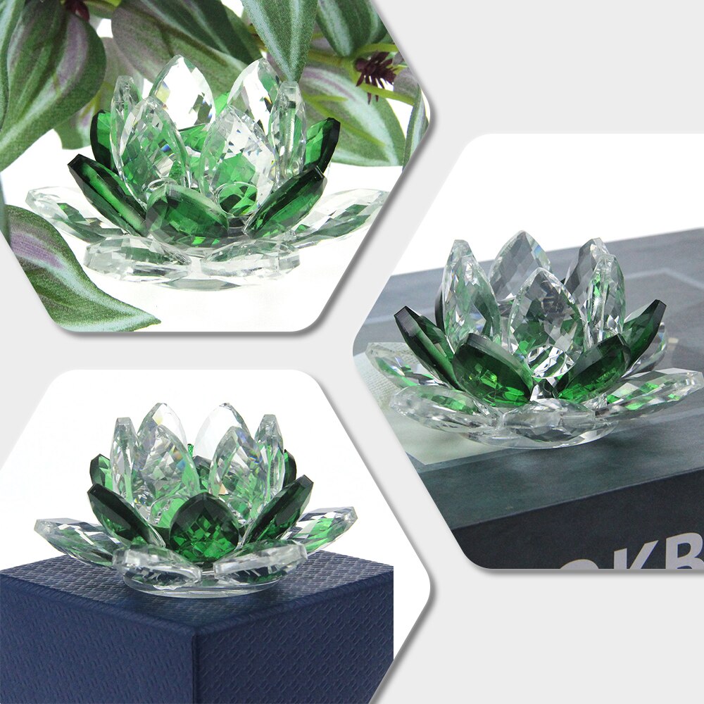 Kristall Lotusblume Handwerk Glas Papiergewicht Wohnkultur Ornamente Figuren Haus Hochzeit Party Dekor Geschenke Souvenir