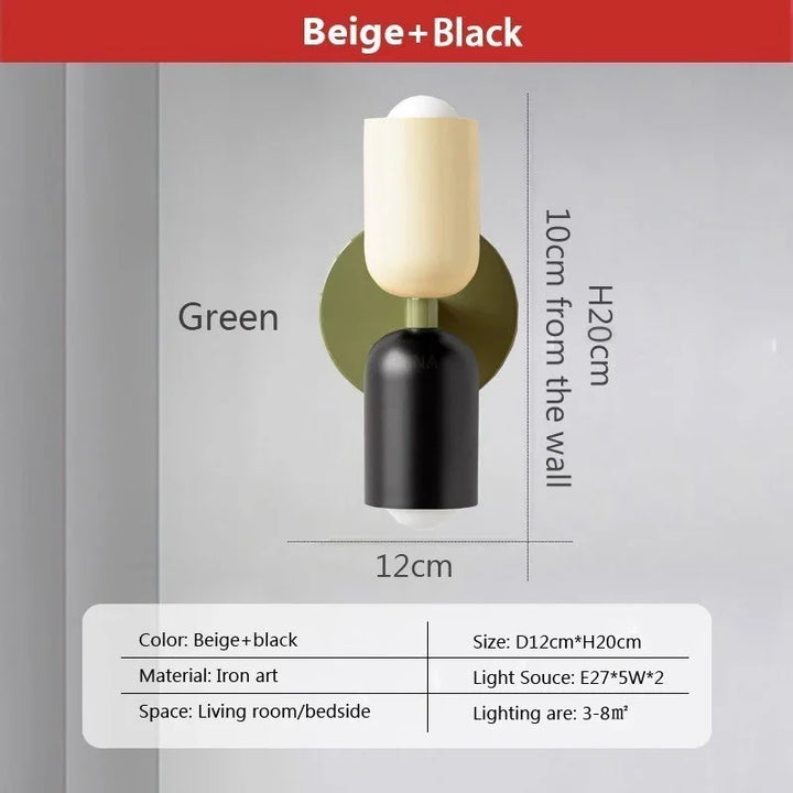 Nordic LED Wandleuchten – Modern Minimalistische Doppelkopf Wandleuchte für Wohnzimmer, Schlafzimmer, Studium und Innendekoration