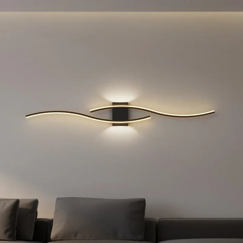 Moderne LED Wandlampe – Schwarze, Weiße und Goldene Wandlicht-Applikation für Wohnraum, Schlafzimmer, Nachttisch und dekorative Beleuchtung
