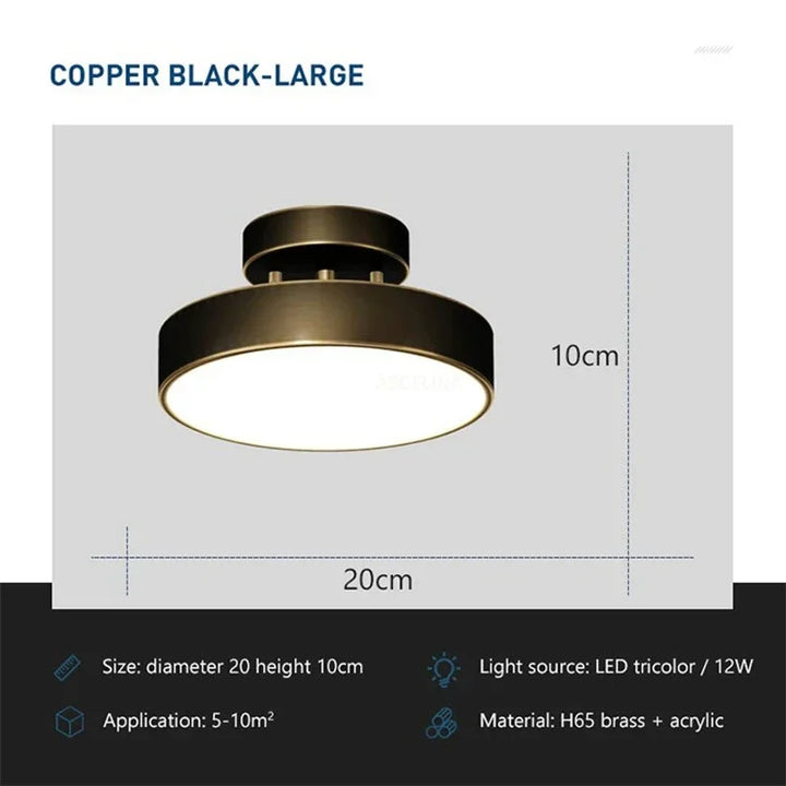 Moderne LED-Deckenleuchte – Drehbare Kupferlampe für Wohnzimmer, Schlafzimmer, Flur und Restaurant, sanfte Beleuchtung für die Wohnkultur