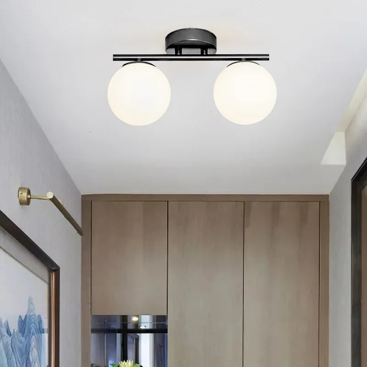 Moderne Nordische LED-Deckenleuchte – Goldene Eisen- und Glaslampe für Flur, Gang, Garderobe, Balkon und Schlafzimmer