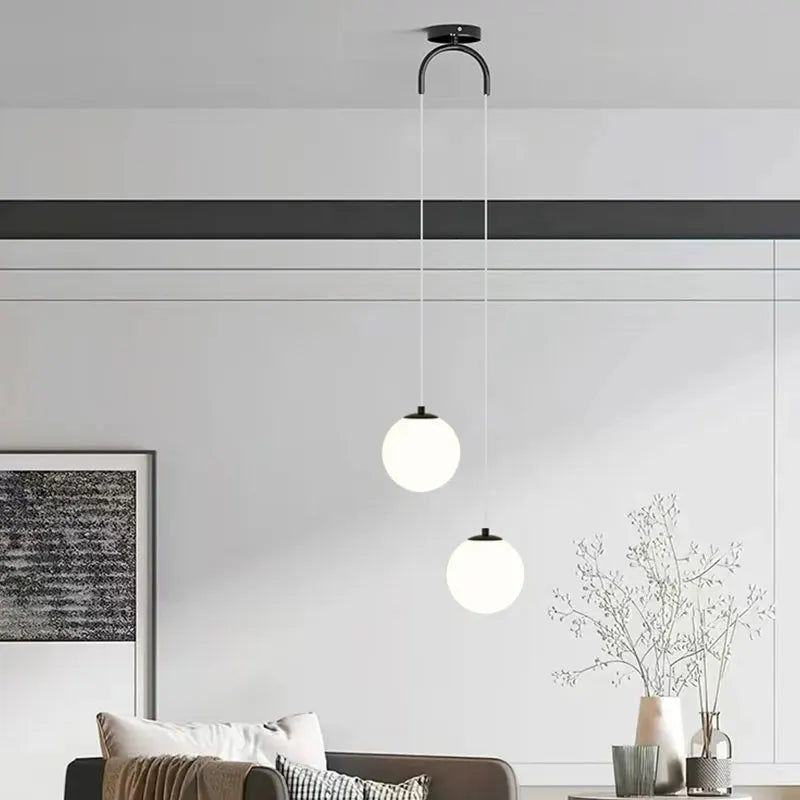 Moderne Glas LED Pendelleuchte – Nordischer Stil Hängeleuchte für Wohnzimmer, Schlafzimmer, Restaurant und Bar, 220V AC, Innenbeleuchtung Einbauleuchte