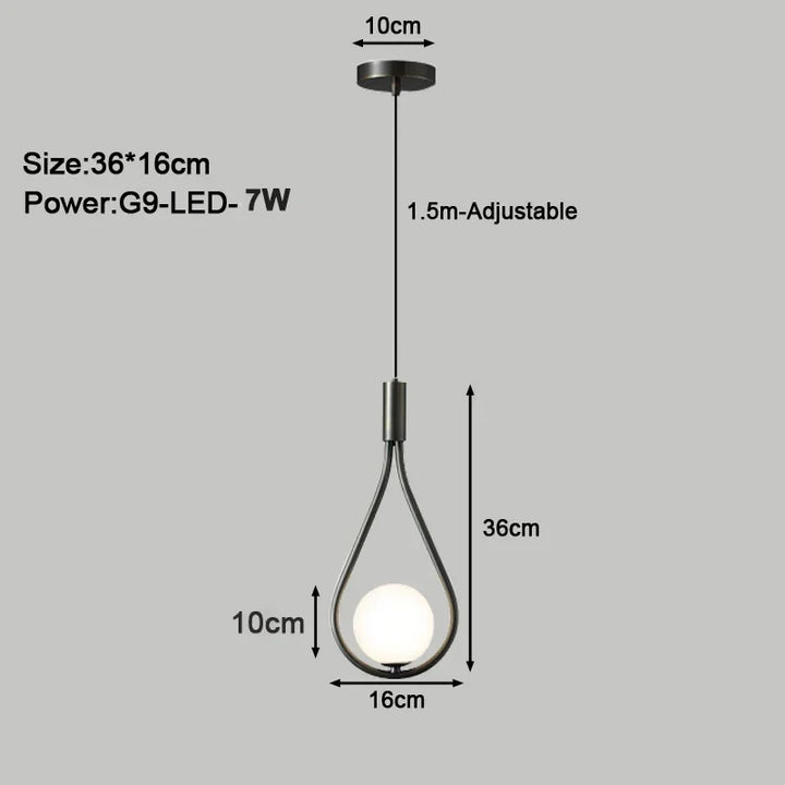 Moderne LED Pendelleuchte – Nordischer Mattglas Ball Kronleuchter mit G9 Glühbirne für Schlafzimmer, Wohnzimmer und Esszimmer
