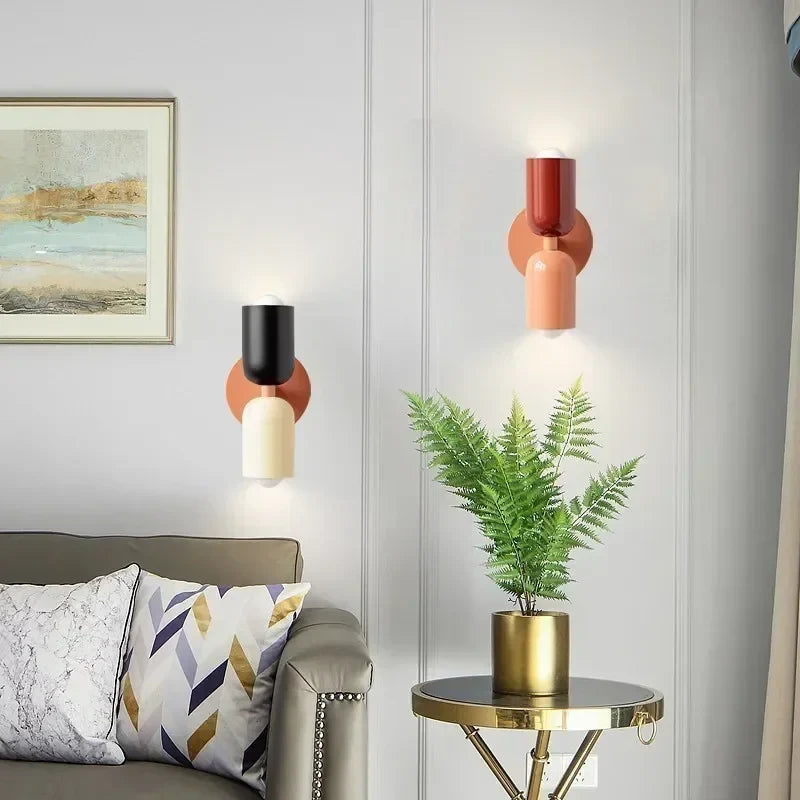 Nordic LED Wandleuchten – Modern Minimalistische Doppelkopf Wandleuchte für Wohnzimmer, Schlafzimmer, Studium und Innendekoration
