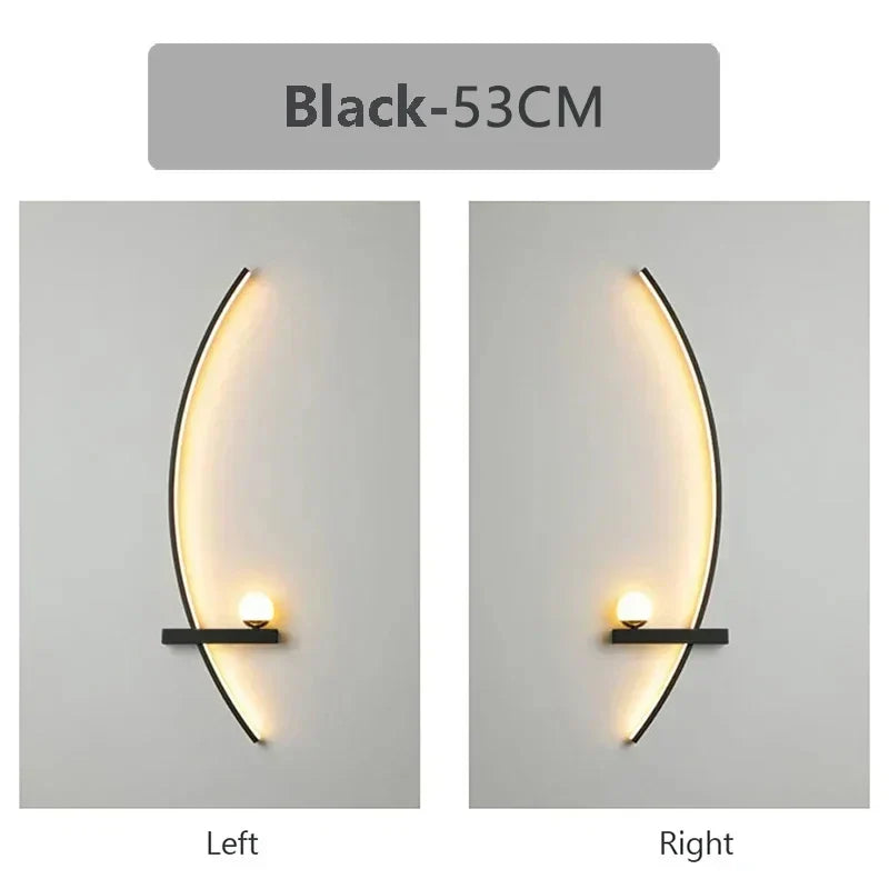 Moderne LED-Wandlampe – Aluminium 53 cm langer Streifenlicht für Schlafzimmer, Wohnzimmer, Flur und Innenräume – Dimmbare mit Fernbedienung