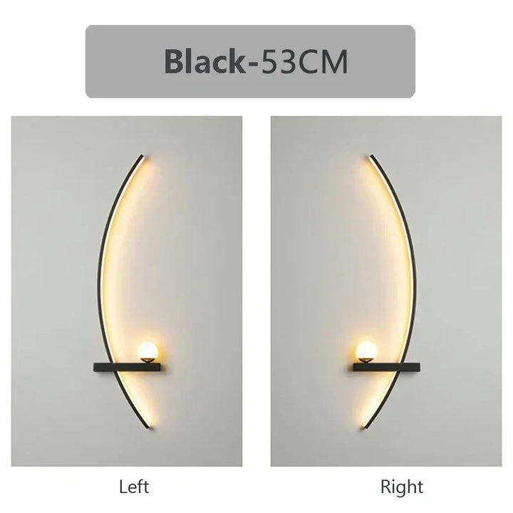 Moderne LED-Wandlampe – Aluminium 53 cm langer Streifenlicht für Schlafzimmer, Wohnzimmer, Flur und Innenräume – Dimmbare mit Fernbedienung