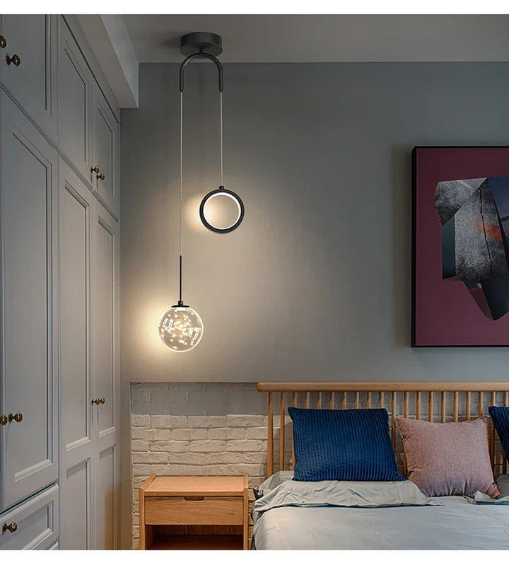 Moderne LED-Pendelleuchte – 2-Wege Innenhängelampe für Wohnzimmer, Schlafzimmer, Esstisch mit einstellbaren 3 Lichtfarben