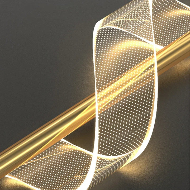 Nordic LED Pendelleuchte – Moderne Hängelampe für Wohnzimmer, Schlafzimmer, Esstisch und Flur – Goldene Acrylschirm, Innenraumdekoration