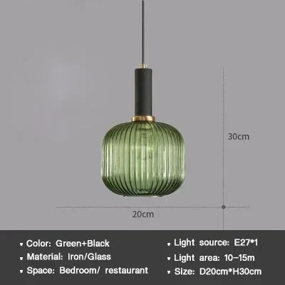 Moderne Nordische Glas Pendelleuchte – Einzelkopf LED Hängeleuchte für Esszimmer, Schlafzimmer, Café und Studium – Weiß, Grün, Cognac & Mehr