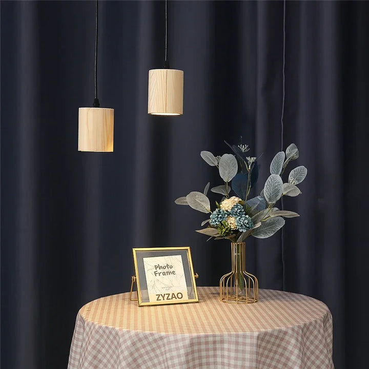 Moderne Holz-Pendelleuchte – Nordic Style Massivholzlampe für Wohnzimmer, Schlafzimmer, Bar und Restaurant, E27 Lampenfassung